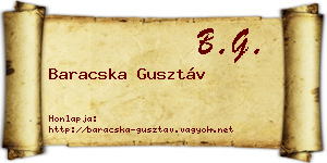 Baracska Gusztáv névjegykártya