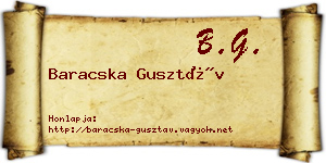 Baracska Gusztáv névjegykártya